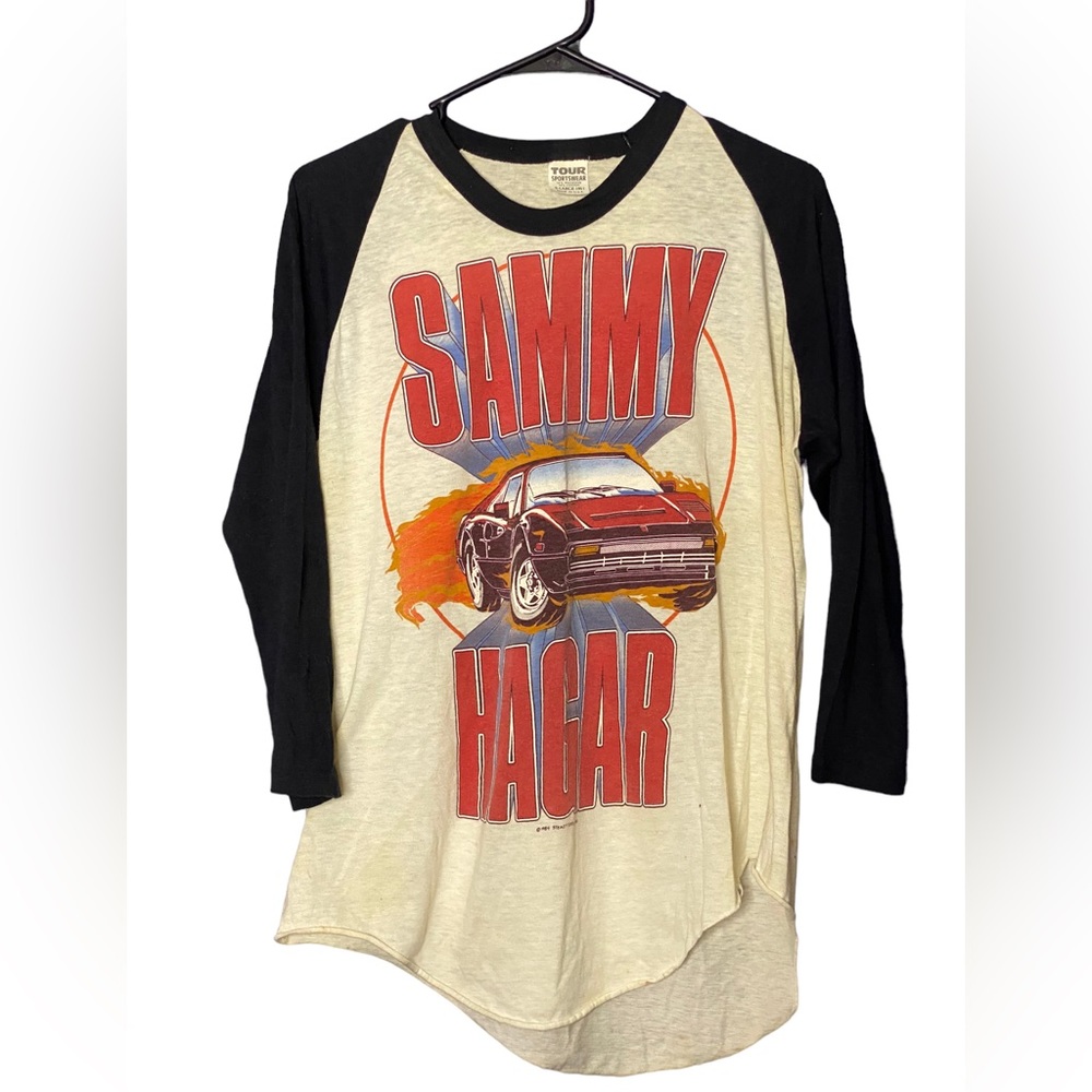 Vintage 1984 Sammy Hagar Ragland sleeves baseball style concert shirt